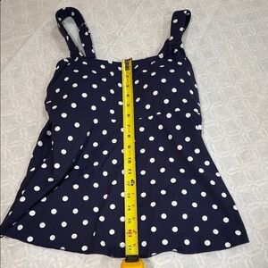 Lands' End Navy Polka Dot Bikini Top